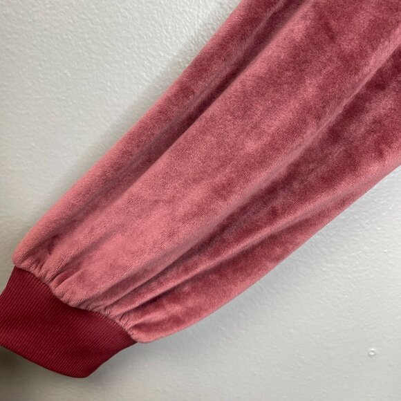 Summersalt Velvet Top Womens Large  Dark Dusty Pink Funnel Zip Neck Long Sleeve - Picture 5 of 11
